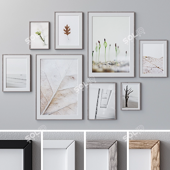 Versatile Photo Frames Set 3D model image 1