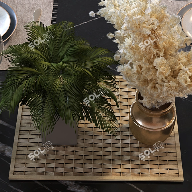 Modern Dining Table Set 014 3D model image 6