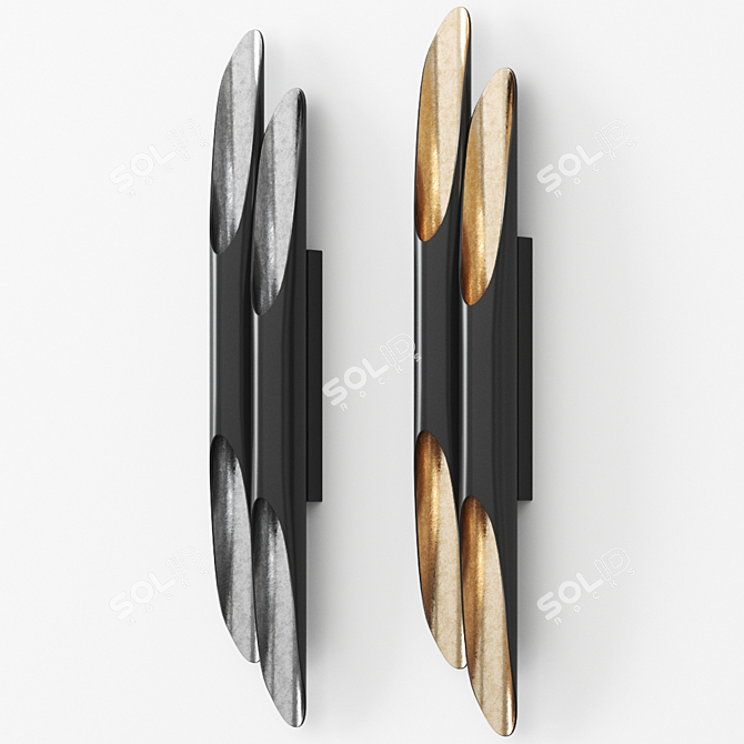 Timeless Brass Wall Light - Urban Elegance 3D model image 1