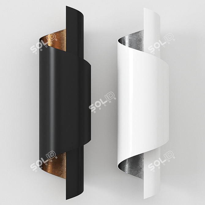 Elegant Brass Wall Sconce 3D model image 1