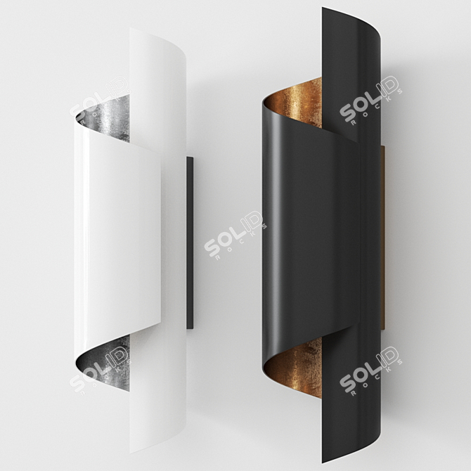 Elegant Brass Wall Sconce 3D model image 2