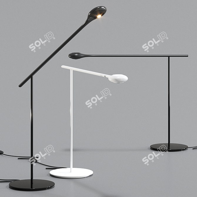  Sleek Carbon Table Lamp 3D model image 1