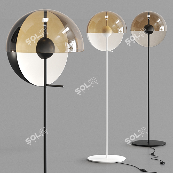 Theia P Black Floor Lamp by Marset 3D model image 1