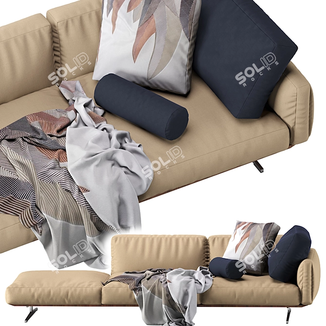 Flexform Soft Dream Chaise Lounge: Unparalleled Comfort & Elegance 3D model image 6