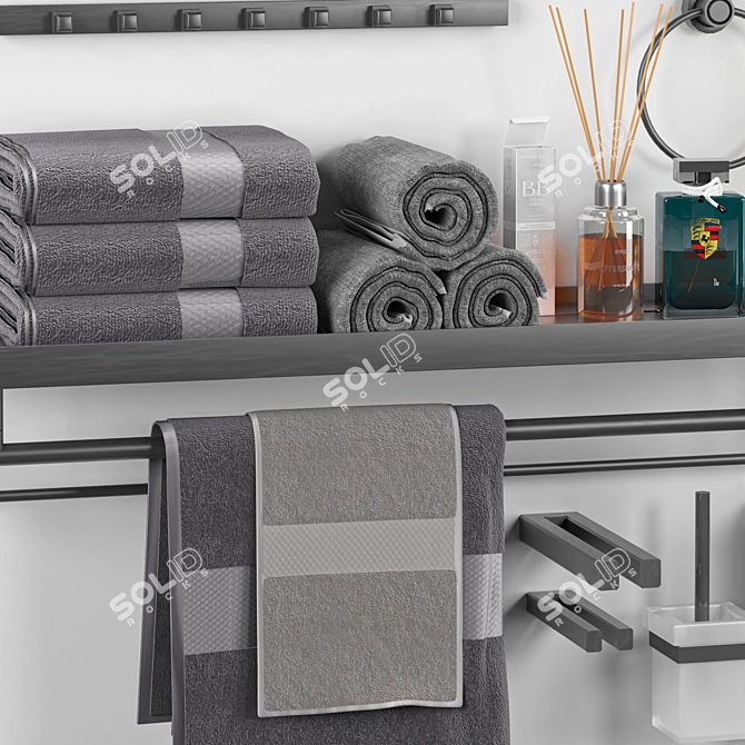 Modern Bathroom Accessories Set 3D model image 4