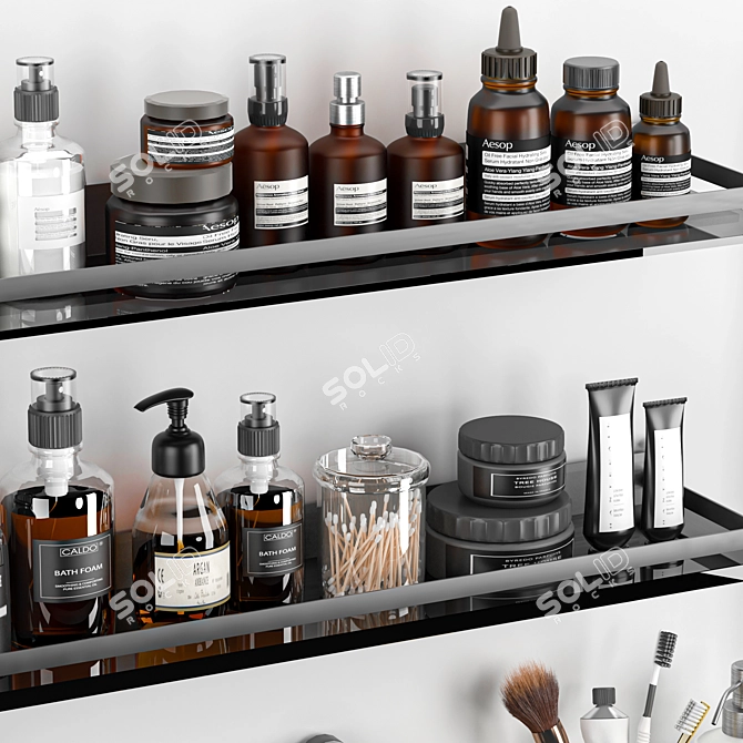 Modern Bathroom Accessories Set 3D model image 6