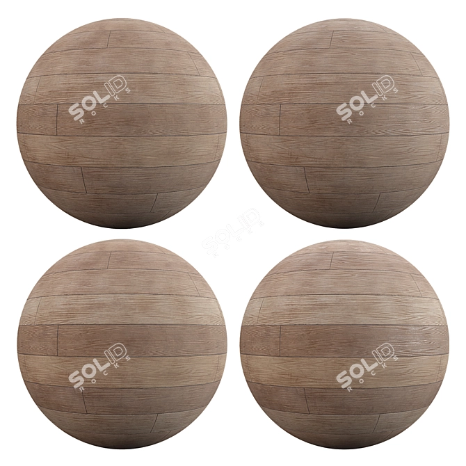 Japanese Temple Parquet: Authentic 100x100cm Texture 3D model image 2