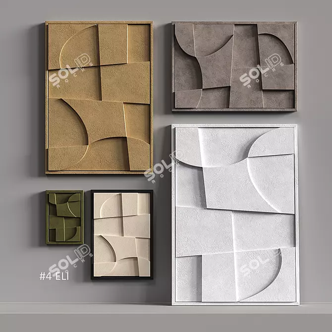 Title: Shadowplay Relief Panel 3D model image 1