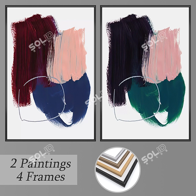 Gallery Set with Multiple Frame Options 3D model image 1
