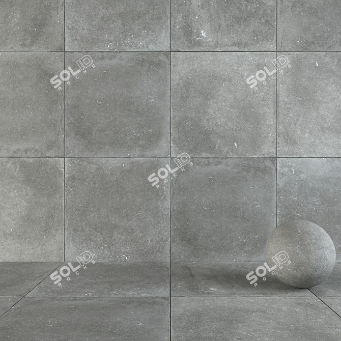 Elegant Nordik Stone Gray Tile 3D model image 1