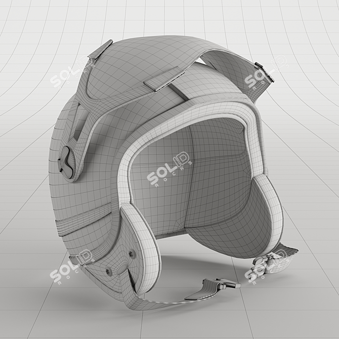 Pro Leather Moto Helmet 3D model image 5