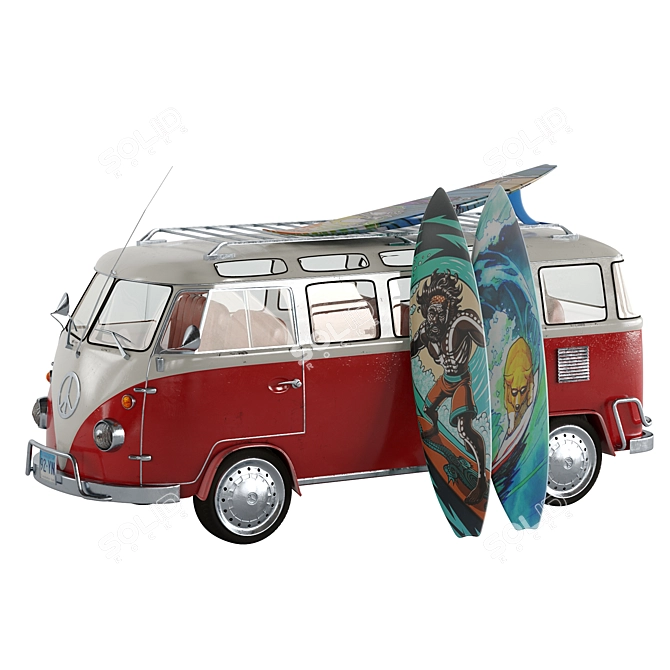 Surf Truck: Vintage 2014 Edition 3D model image 1