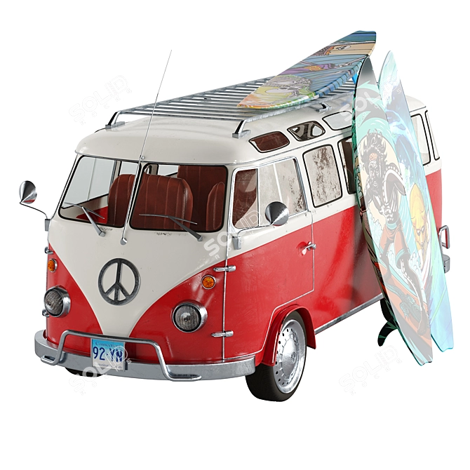 Surf Truck: Vintage 2014 Edition 3D model image 3