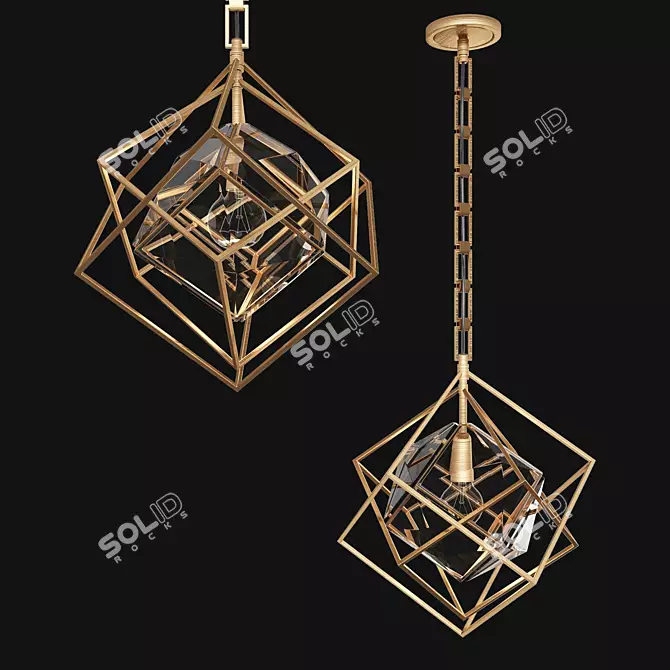 Crystal Geometric Pendant Light 3D model image 1