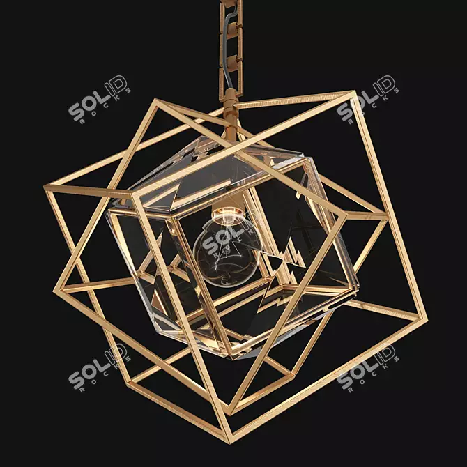 Crystal Geometric Pendant Light 3D model image 2