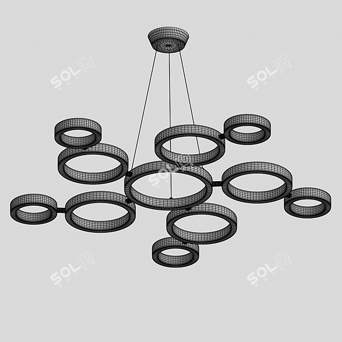 Modern LED Pendant Chandelier 3D model image 5