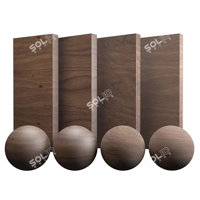 Elegant Walnut Varnished Wood 3D model image 1