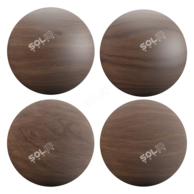 Elegant Walnut Varnished Wood 3D model image 2