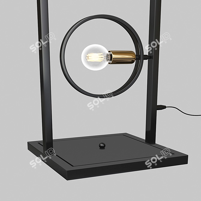 Urban Loft Black Metal Floor Lamp 3D model image 5