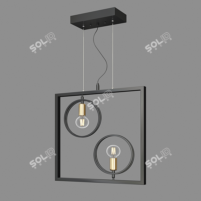 Industrial Loft Pendant Light 3D model image 2