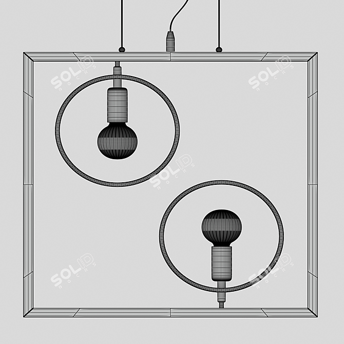 Industrial Loft Pendant Light 3D model image 3