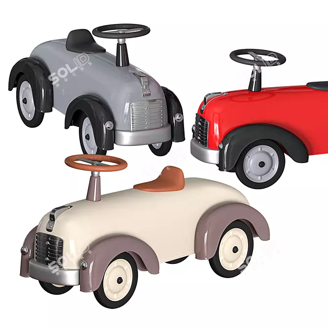 Baghera Speedster: Classic Pedal Car for Kids 3D model image 2