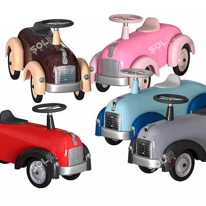 Baghera Speedster: Classic Pedal Car for Kids 3D model image 3
