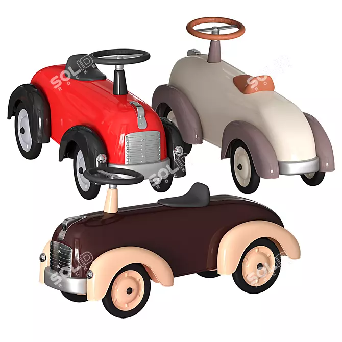 Baghera Speedster: Classic Pedal Car for Kids 3D model image 4