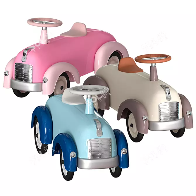 Baghera Speedster: Classic Pedal Car for Kids 3D model image 5