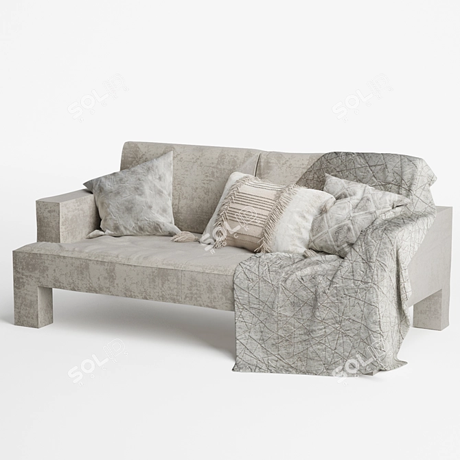 Elegant Alto Piano 2-Seater Sofa 3D model image 3