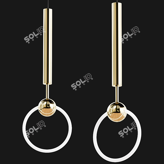 Sleek Broom Ring Light 3D model image 1