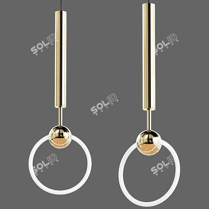 Sleek Broom Ring Light 3D model image 2