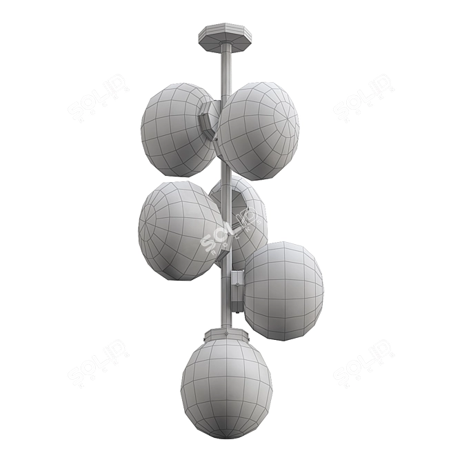 Elegant Jade 6 Drop Chandelier 3D model image 2