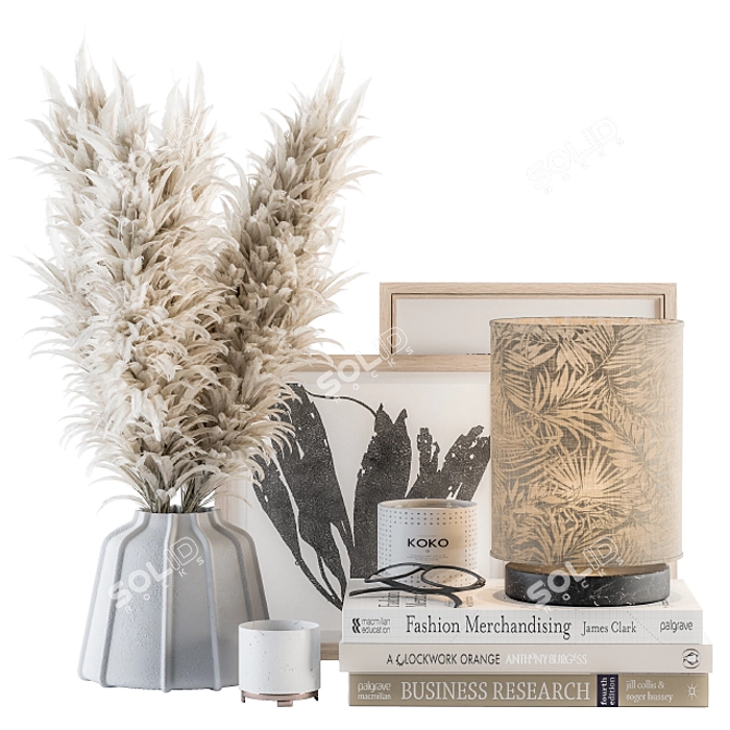 Rustic Charm Dried Plant Set 3D model image 1