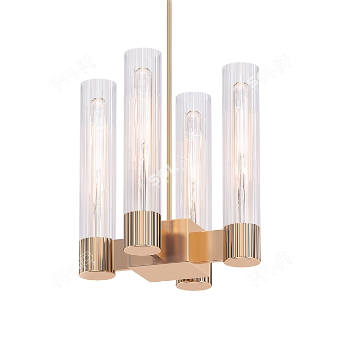 Elegant Pastis 4-Light Pendant 3D model image 1