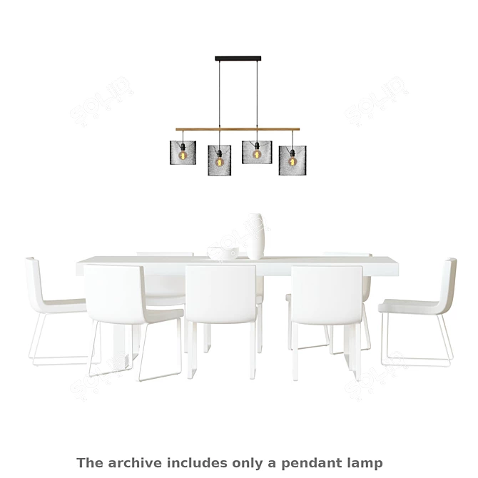 Modern Mesh Pendant Lamp 3D model image 6