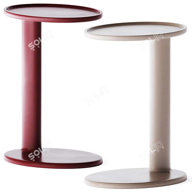 Elegant Metal Side Table Oliver 3D model image 2