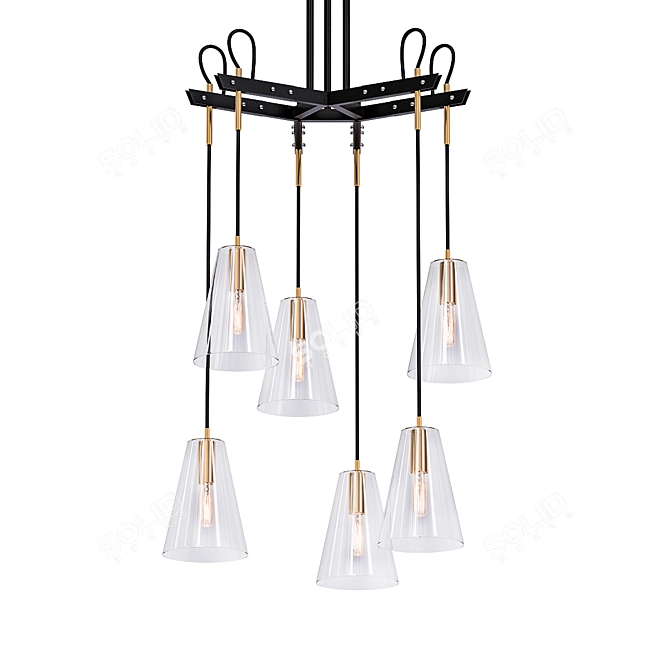 Elegant Vail 6-Light Chandelier 3D model image 1