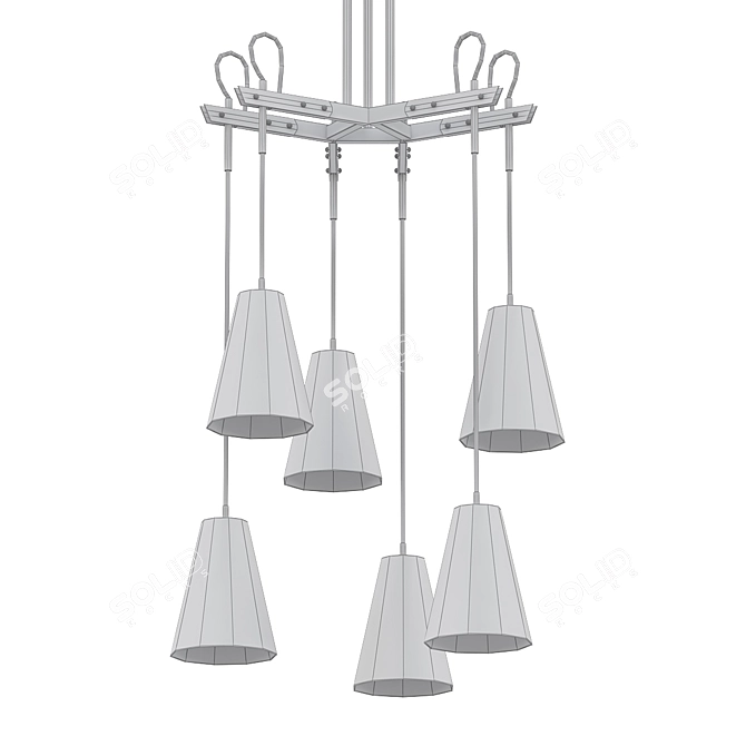 Elegant Vail 6-Light Chandelier 3D model image 2