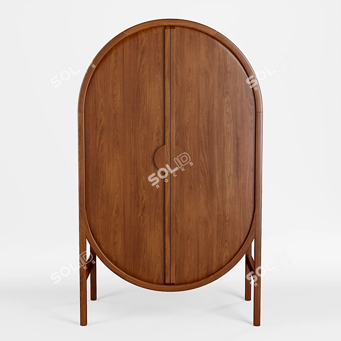 Modern Oval Marienne Storage Cabinet 3D model image 1