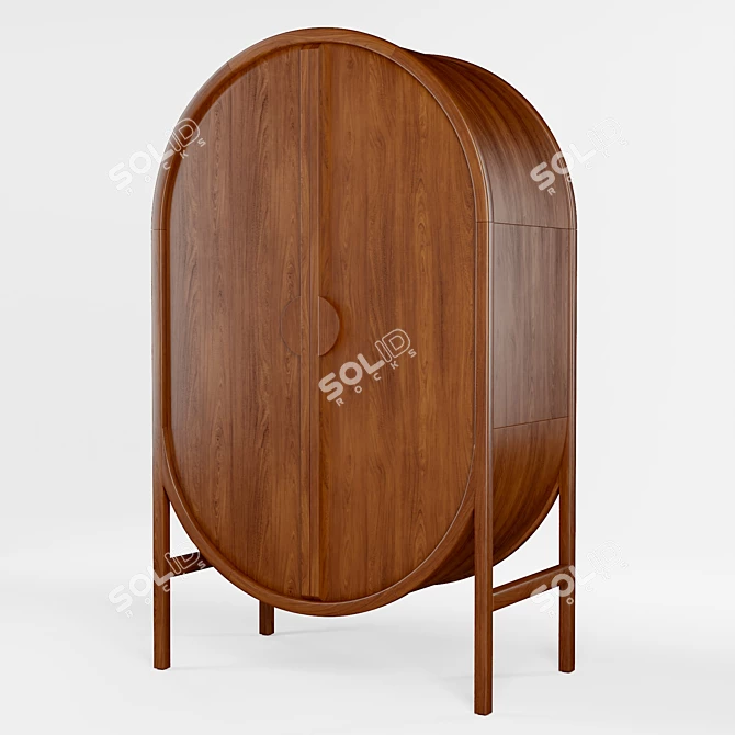 Modern Oval Marienne Storage Cabinet 3D model image 2