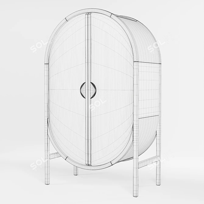 Modern Oval Marienne Storage Cabinet 3D model image 5