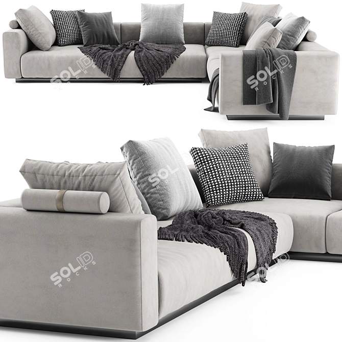 Luxury Flexform Lario Sofa: Elegant Comfort 3D model image 2