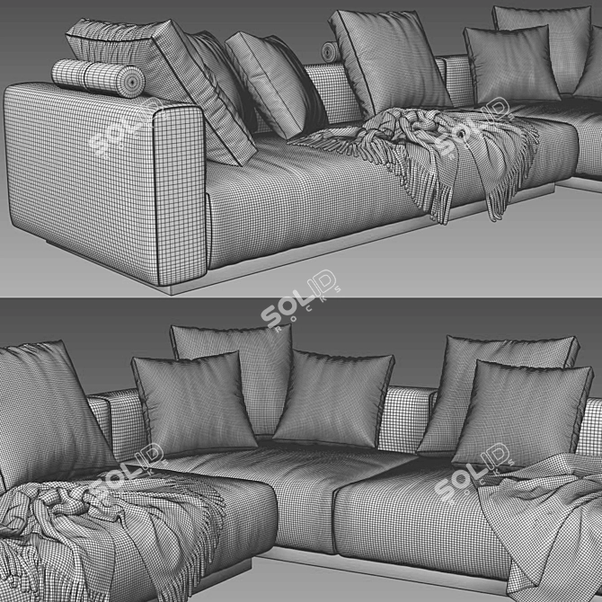 Luxury Flexform Lario Sofa: Elegant Comfort 3D model image 4