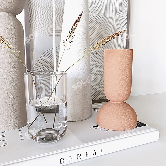 Elegance in Bloom: Decorative Vase Set 3D model image 3