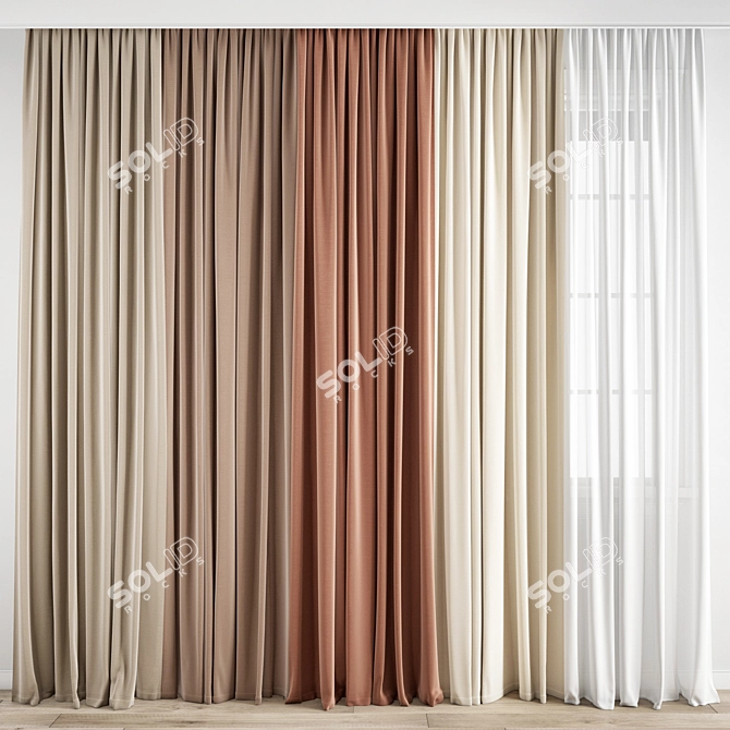 Polygonal Curtain Model | High Quality 3D model image 1