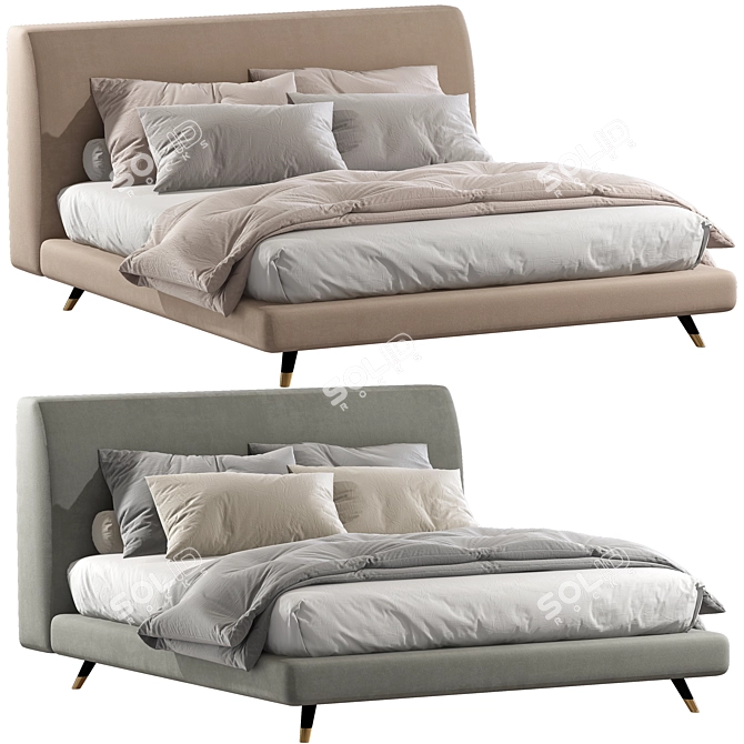Stylish ES Double Bed by Twils: Discover Ultimate Comfort 3D model image 1