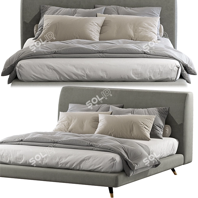 Stylish ES Double Bed by Twils: Discover Ultimate Comfort 3D model image 3