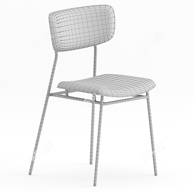 Retro Chic Fifties Chair 3D model image 4