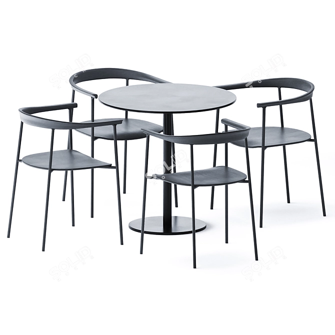 Tiffany Column Round Table: Elegant & Functional 3D model image 2